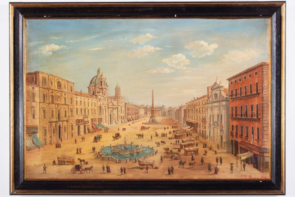 SALE!!! 絵 Piazza Navona ローマ、イタリア File:Caspar van Wittel - Piazza Navona, Rome - Google Art